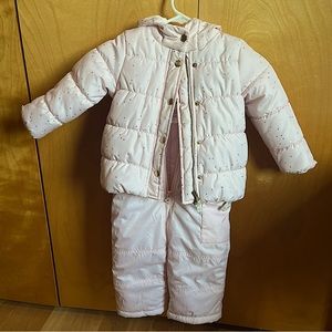 Pale pink and gold 2-piece snowsuit (2t)